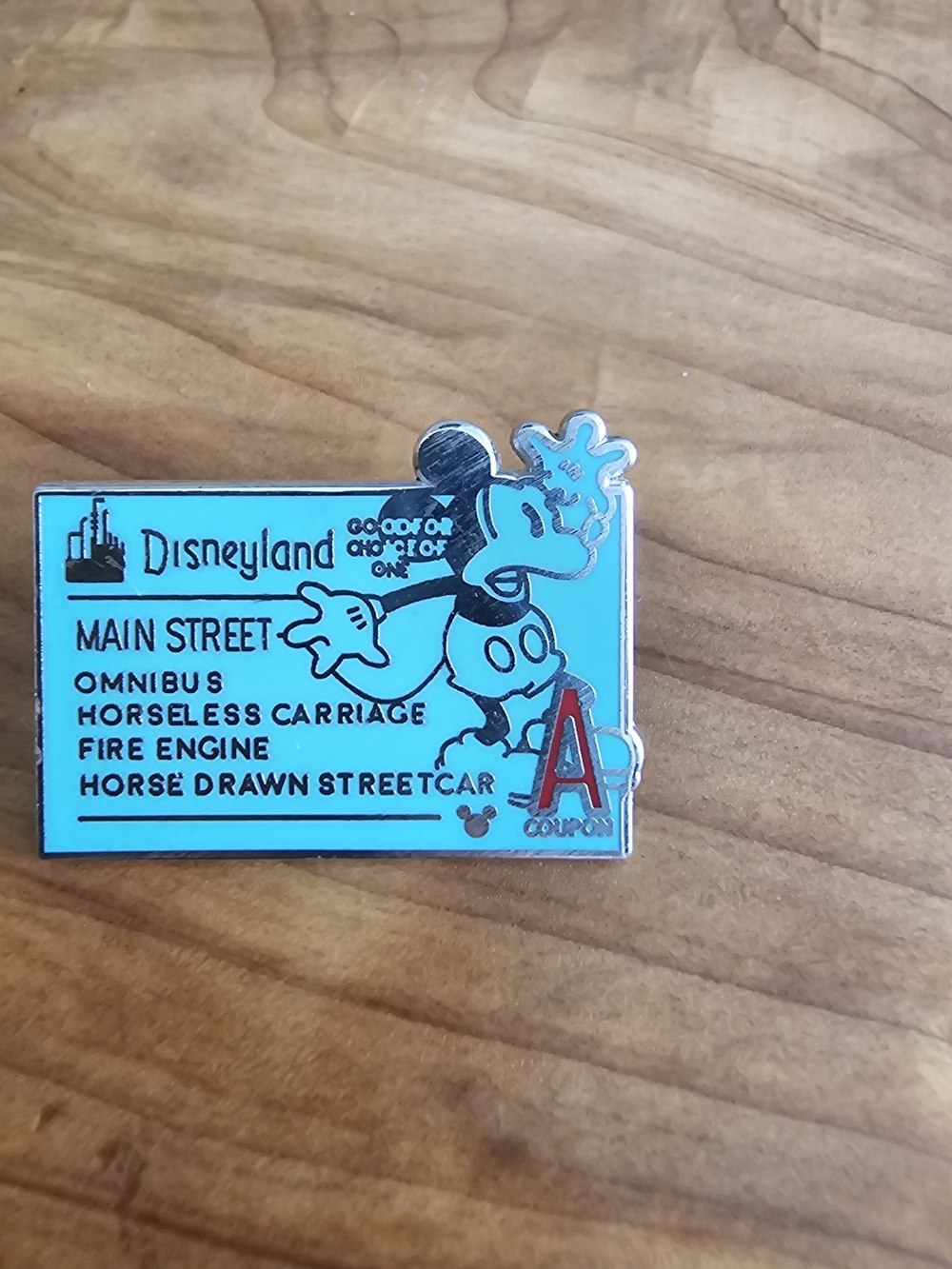 Disneyland Teal and Red Main Street Mickey Enamel Pin - Picture 2 of 3